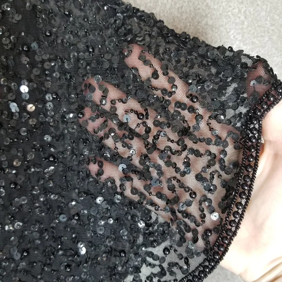 Adrianna Papell |Flutter Sleeve Beaded Dress - Picture 5 of 9